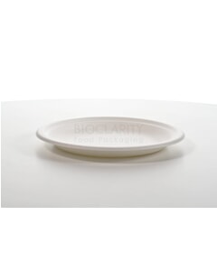 Bagasse Plate Round White 177.8mm 7"