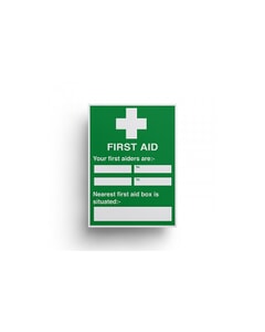 First Aiders/Nearest First Aid Box, S/A, 300x200mm