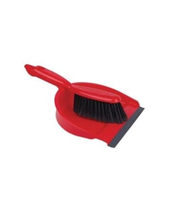 Soft Bristle Dustpan & Brush Set PP Red