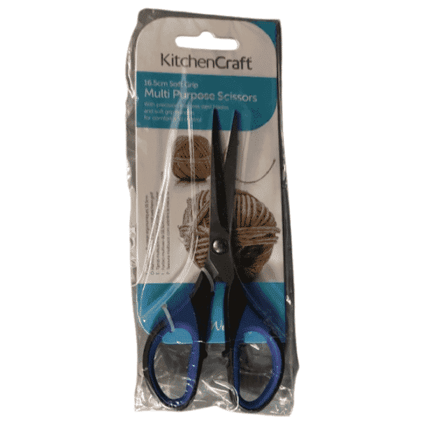 Scissors Black Handle 16.5cm Ruber Grip Multi Purpose