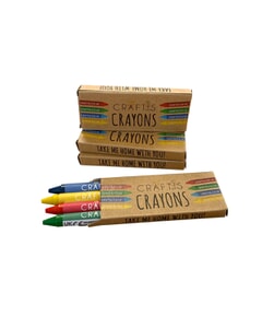 Wax crayons - 4 Pack Red Yellow Green & Blue