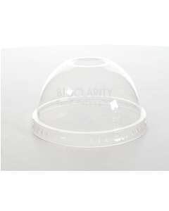 Vegware PLA Domed Lid With Hole Clear 9oz 96 Series