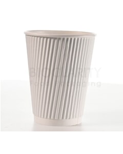 Tall Ripple Coffee Cup White 12oz