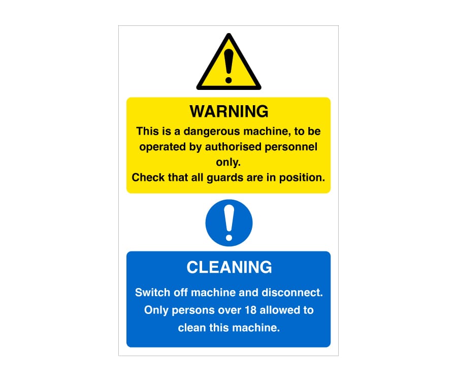 Dangerous Machine/Cleaning Sig 300 x 200mm S/A