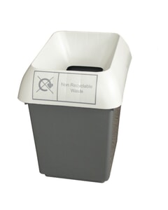 30Ltr Recycling Bin With Light Grey Lid & Non Rec Logo
