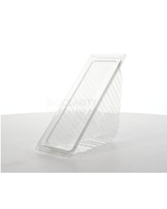 Single Hinged Sandwich Wedge Small rPET Clear 185 x 70 x 78mm