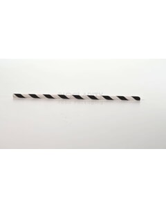 Paper Straw Black Candy Stripe 200 x 6mm 8"