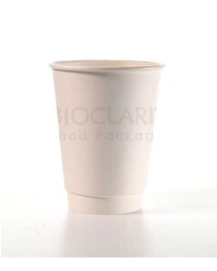 Double Wall Hot Cup PE Lined White 12oz
