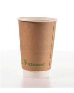 Double Wall Hot Cup PLA Lined Brown Kraft 12oz