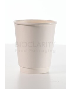 Double Wall Hot Cup PE Lined White 8oz