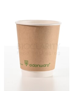Double Wall Hot Cup PLA Lined Brown Kraft 8oz